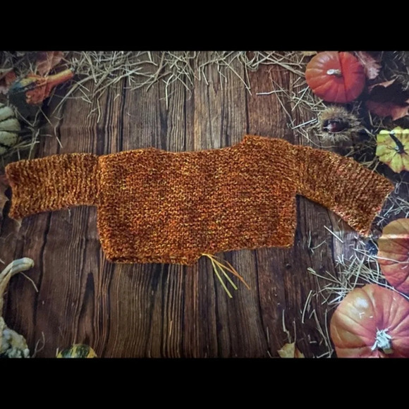 Autumn 🍂 Hand knitted Crop Sweater - Picture 7 of 8